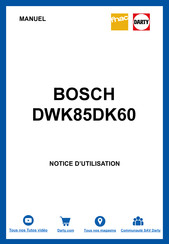 Bosch DWK85DK60 Gebruikershandleiding En Installatie-Instructies