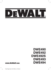 DeWalt DWE492S Vertaling Van De Originele Handleiding