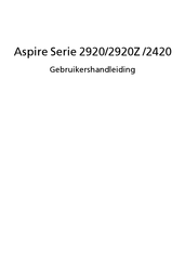 Acer Aspire 2920 Series Gebruikershandleiding