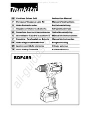 Makita BDF459 Gebruiksaanwijzing