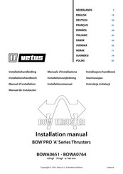 Vetus BOW PRO Thrusters BOWA0651 Installatiehandleiding