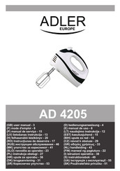 Adler europe AD 4205 Handleiding