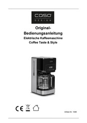 CASO DESIGN Coffee Taste & Style Handleiding