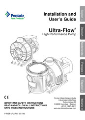 Pentair Ultra-Flow P-UFL-151 Gebruikershandleiding