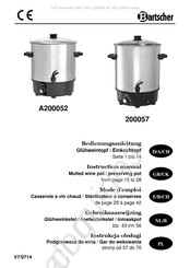 Bartscher A200052 Gebruiksaanwijzing