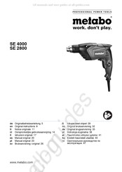 Metabo SE 4000 Oorspronkelijke Gebruiksaanwijzing