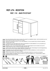 Gautier BOSTON J74-110 Montage-Instructies