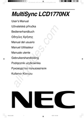 NEC MultiSync LCD1770NX Gebruikershandleiding