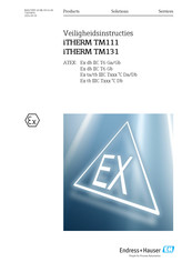 Endress+Hauser iTHERM TM111 Bedienings- En Veiligheidsinstructies
