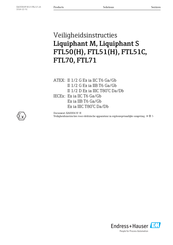 Endress+Hauser Liquiphant S FTL51C Bedienings- En Veiligheidsinstructies