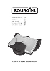 Bourgini Classic Health Grill Deluxe Gebruiksaanwijzing