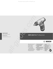 Bosch GSR 10,8 V-LI Professional Oorspronkelijke Gebruiksaanwijzing