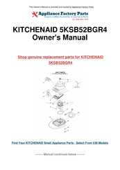 KitchenAid 5KSB52BGR4 Handleiding