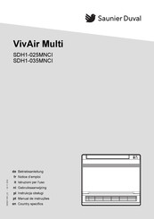 Saunier Duval VivAir Multi SDH1-025MNCI Gebruiksaanwijzing