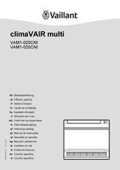 Vaillant climaVAIR multi VAM1-025CNI Gebruiksaanwijzing