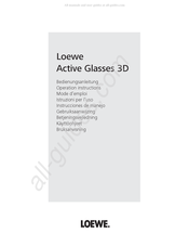 Loewe Active Glasses 3D Gebruiksaanwijzing