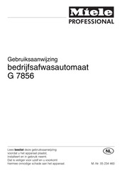 Miele professional G 7856 Gebruiksaanwijzing