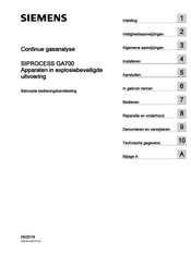 Siemens SIPROCESS GA700 Beknopte Bedieningshandleiding