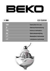 Beko CS 232030 Gebruiksaanwijzing