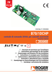 Roger Technology B70/1DCHP Aanwijzingen Voor Installatie En Aansluiten