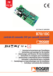 Roger Technology B70/1DC Aanwijzingen Voor Installatie En Aansluiten