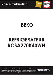 Beko RCSA270K40WN Gebruiksaanwijzing
