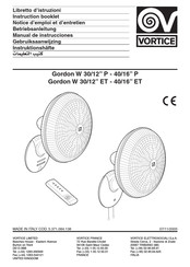 Vortice Gordon W 30/12 P Gebruiksaanwijzing