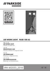 Parkside Performance PASB 100 A3 Bedienings- En Veiligheidsinstructies