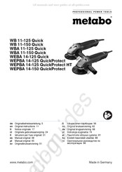 Metabo WB 11-125 Quick Originele Gebruiksaanwijzing