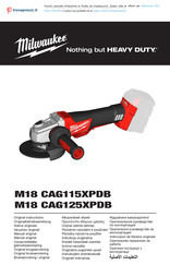 Milwaukee M18 CAG115XPDB Oorspronkelijke Gebruiksaanwijzing