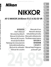 Nikon AF-S NIKKOR 24-85mm f/3.5-4.5G ED VR Gebruikshandleiding