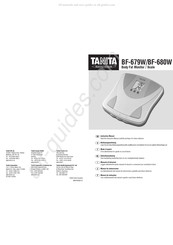 Tanita BF-679W Gebruiksaanwijzing