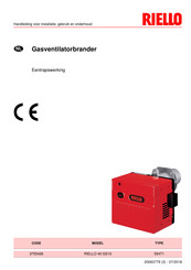 Riello 40 GS10 Handleiding Voor Installatie, Gebruik En Onderhoud