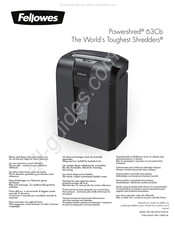 Fellowes Powershred 63Cb Handleiding