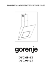 Gorenje DVG 9546 B Montagevoorschrift En Gebruiksaanwijzing