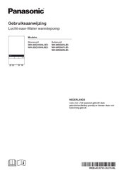 Panasonic WH-WDG09LE5 Gebruiksaanwijzing