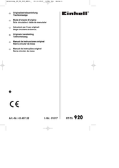 EINHELL RT-TS 920 Originele Handleiding