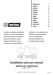 Vetus BOW9512D Installatie- En Gebruikershandleiding