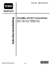 Toro SnowMax e24 Gebruikershandleiding