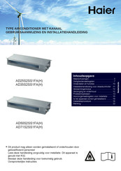 Haier AD25S2SS1FA Gebruiksaanwijzing En Installatiehandleiding