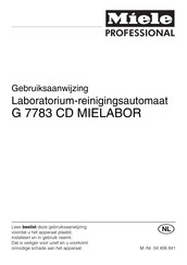 Miele professional G 7783 CD MIELABOR Gebruiksaanwijzing