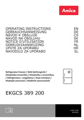 Amica EKGCS 389 200 Gebruiksaanwijzing