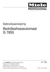 Miele professional G 7855 Gebruiksaanwijzing