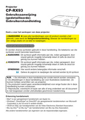 Hitachi CP-RX93 Gebruiksaanwijzing