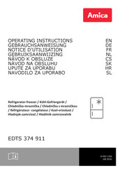 Amica EDTS 374 911 Gebruiksaanwijzing