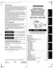 Honda GCV160 Gebruiks- En Instruktiehandleiding