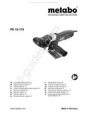 Metabo PE 12-175 Oorspronkelijke Gebruiksaanwijzing