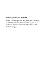 EINHELL TC-EH 250 Originele Handleiding