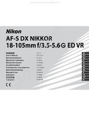 Nikon AF-S DX NIKKOR 18-105mm f/3.5-5.6 ED VR Gebruikershandleiding