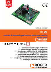 Roger Technology CTRL Aanwijzingen Voor Installatie En Aansluiten